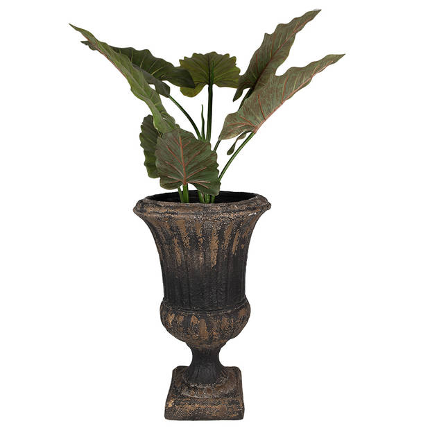 HAES DECO - Bloempot Ø 34x53 cm Bruin Zwart Keramisch materiaal Plantenhouder