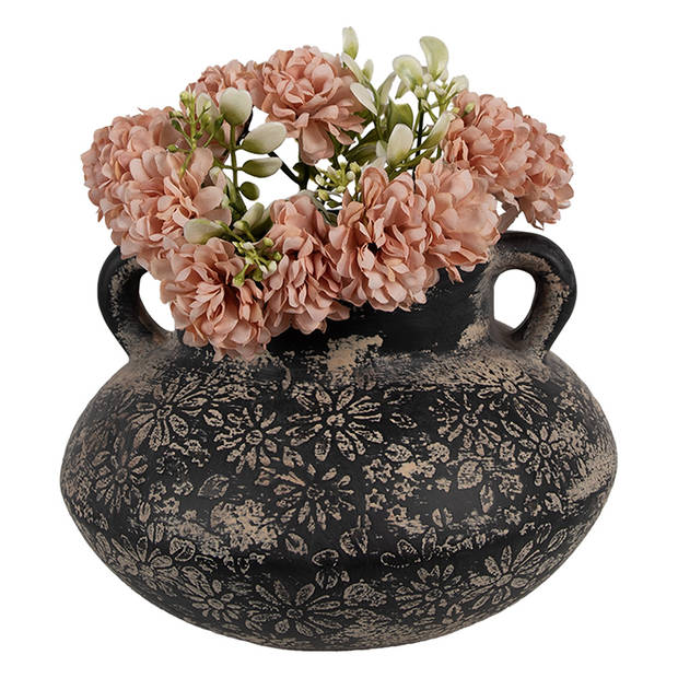 HAES DECO - Bloempot Ø 21x13 cm Grijs Keramiek