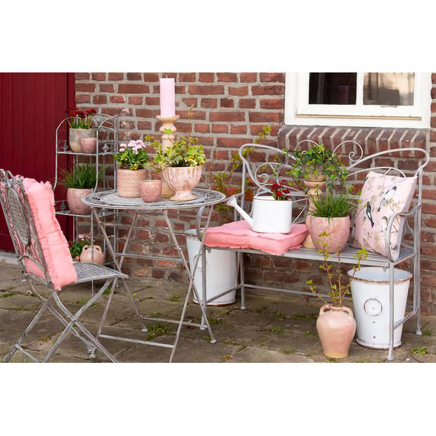 HAES DECO - Bloempot Ø 20x19 cm Roze Keramiek Rond Bloemen Bloempot binnen Plantenpot Plant pot