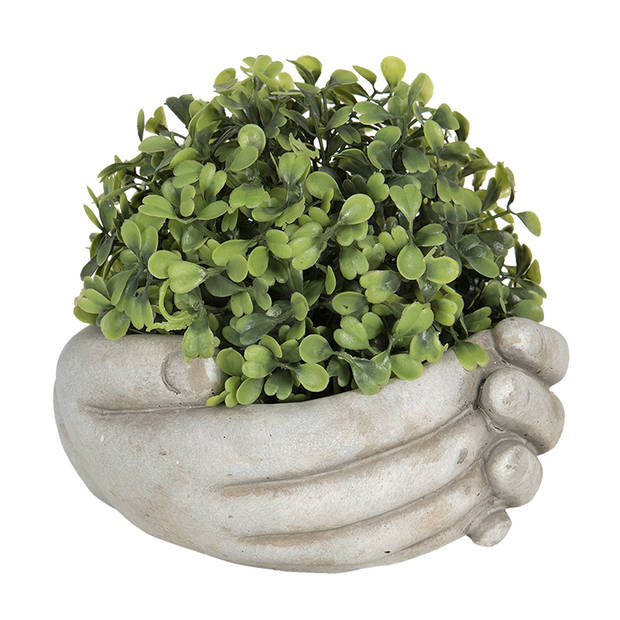 HAES DECO - Bloempot 14x13x7 cm Beige Steen Bloempot binnen Plantenpot Plant pot