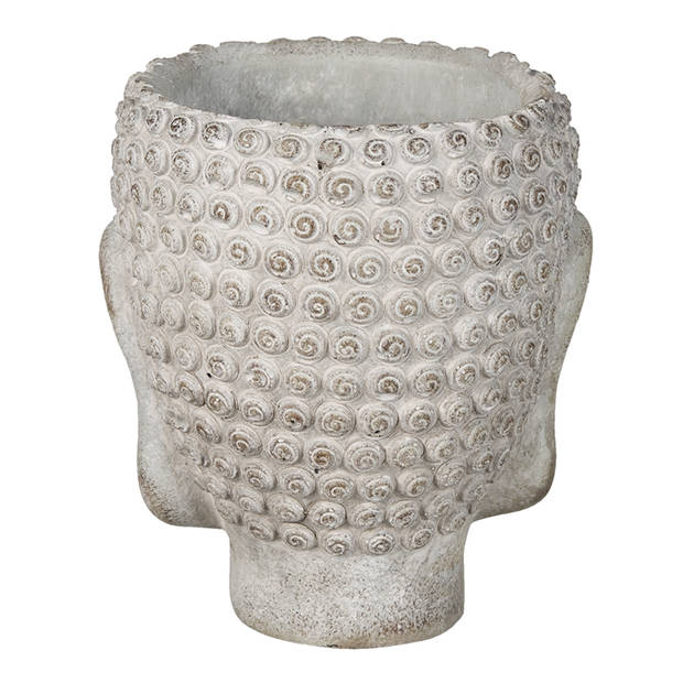 HAES DECO - Bloempot 15x14x17 cm Grijs Steen Bloempot binnen Plantenpot Plant pot