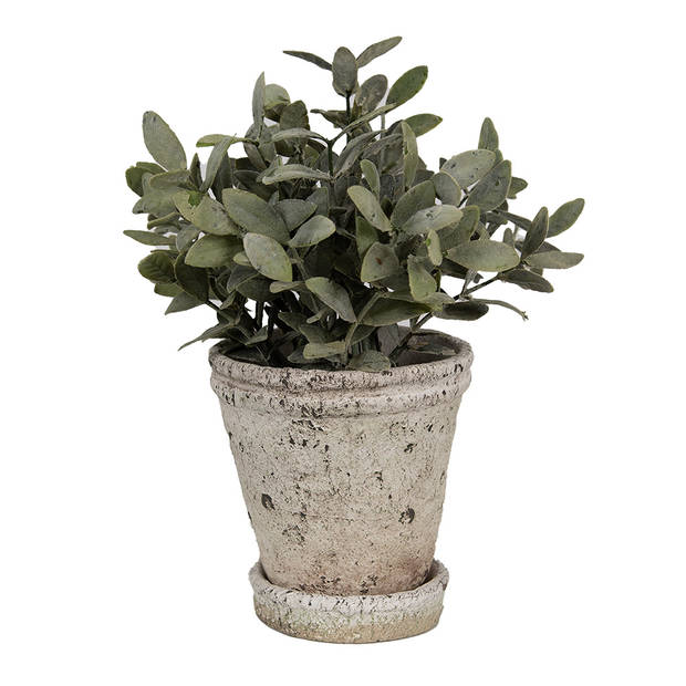 HAES DECO - Bloempot Ø 13x14 cm Beige Steen Plantenpot