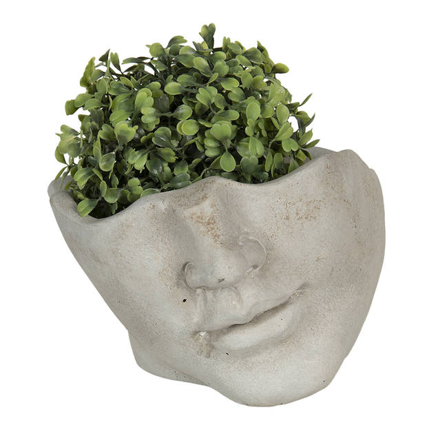 HAES DECO - Bloempot 23x20x14 cm Beige Steen Bloempot binnen Plantenpot Plant pot