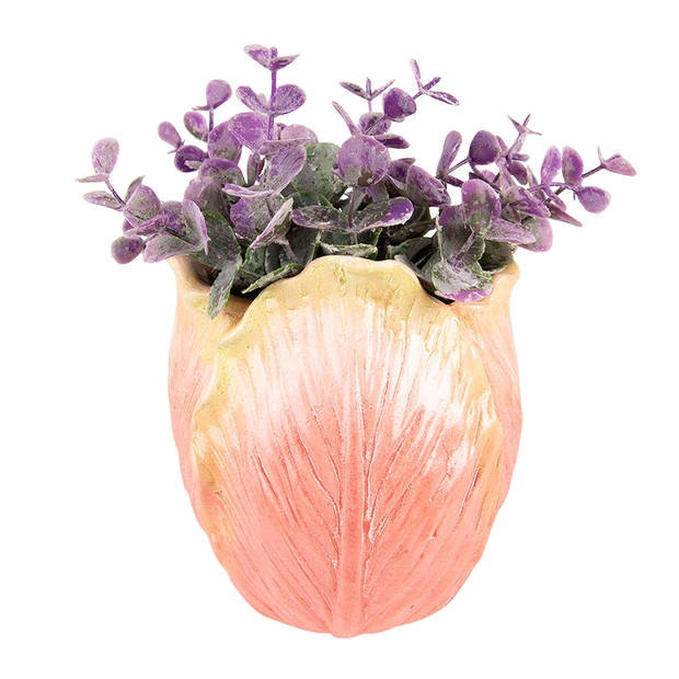 HAES DECO - Bloempot 12x8x15 cm Oranje Keramiek Hang Pot Decoratie Pot Plantenpot