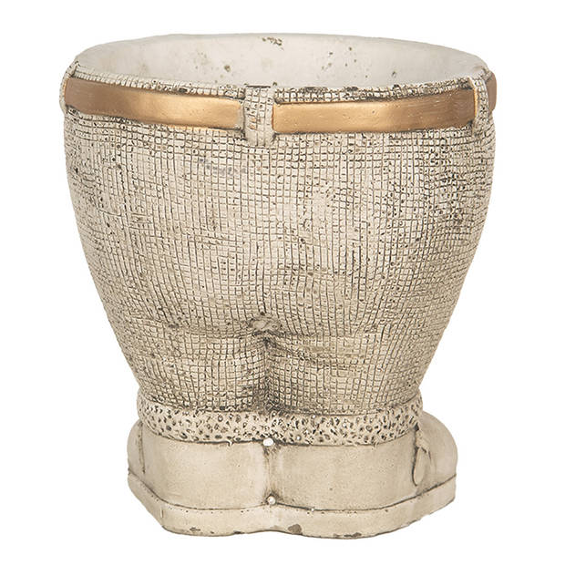 HAES DECO - Bloempot Broek Ø 15x17 cm Grijs Steen Plantenpot