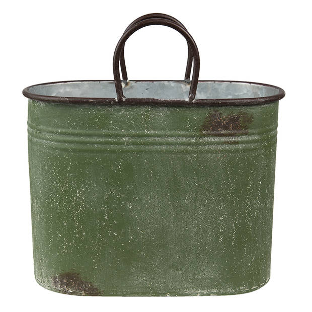 HAES DECO - Bloempot Groen Bruin Metaal Fresh Flowers Bloempot binnen Plantenpot Plant pot