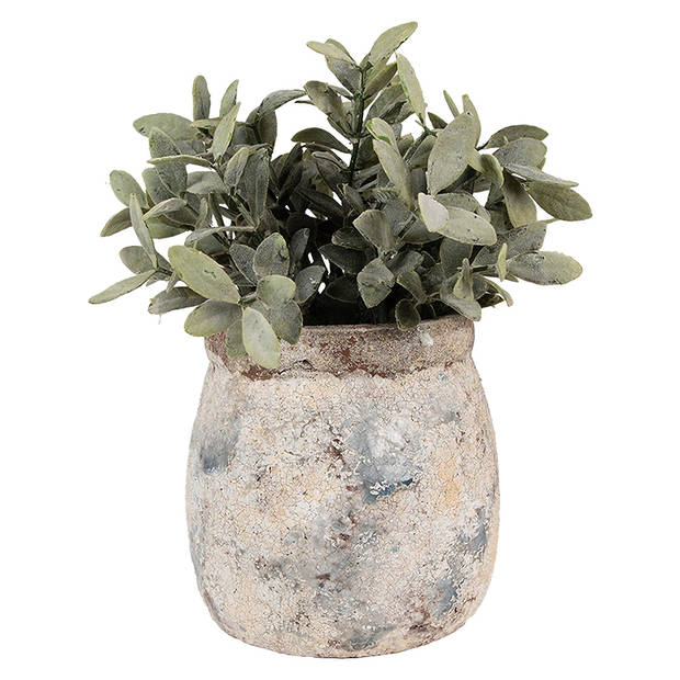 HAES DECO - Bloempot Ø 14x14 cm Beige Blauw Terracotta