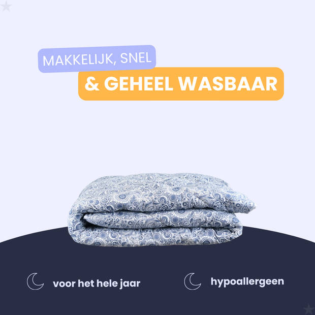 HappyBed Midnight paisley 240x220 - Wasbaar dekbed zonder overtrek - Bedrukt dekbed zonder hoes