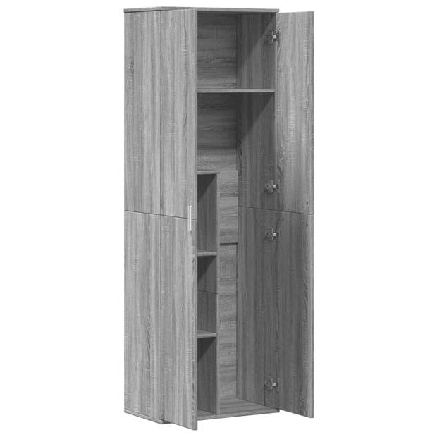 vidaXL Hoge kast 60x35x180 cm bewerkt hout grijs sonoma eikenkleurig