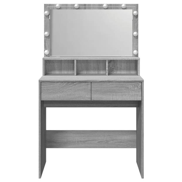 vidaXL Kaptafel met LED 80x41x134,5 cm grijs sonoma eikenkleurig