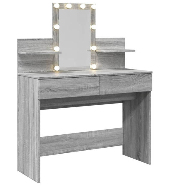 vidaXL Kaptafel met LED-verlichting 100x40x130 cm grijs sonoma