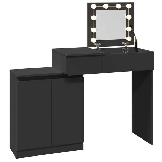 vidaXL Kaptafel met LED-verlichting 115x37x110,5 cm zwart