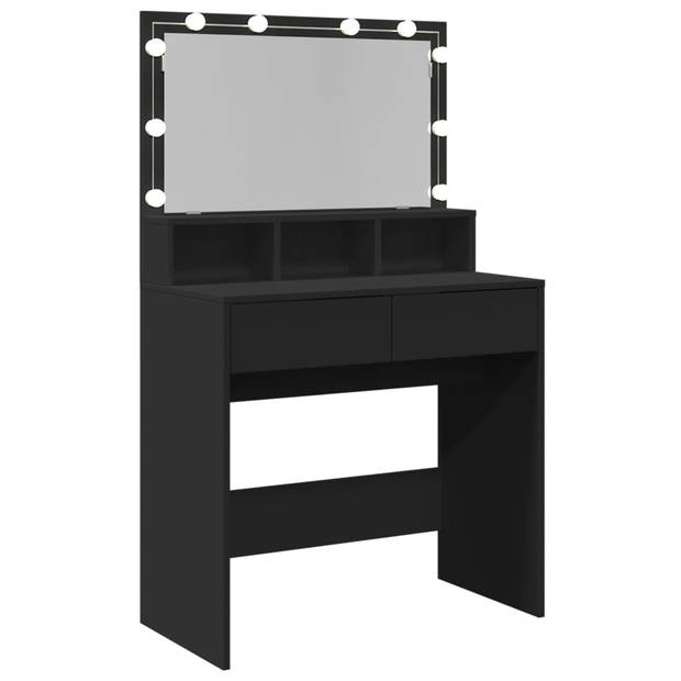 vidaXL Kaptafel met LED 80x41x134,5 cm zwart