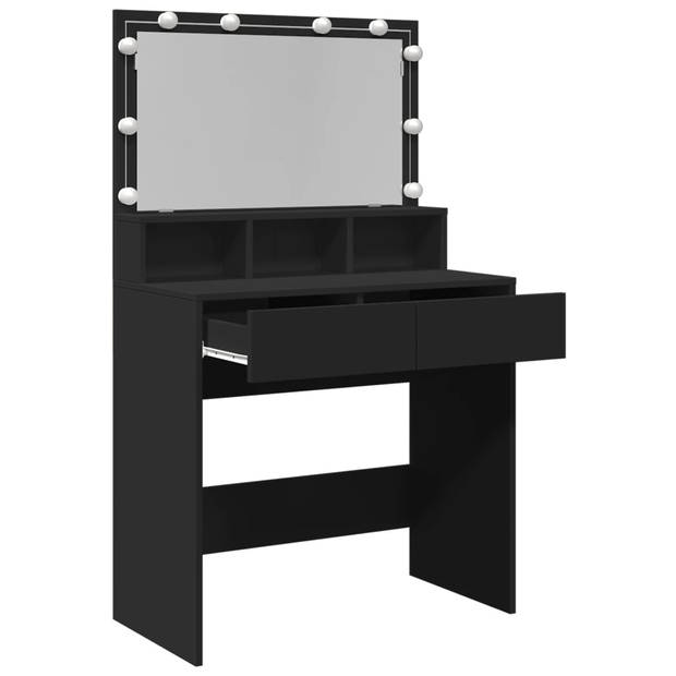 vidaXL Kaptafel met LED 80x41x134,5 cm zwart