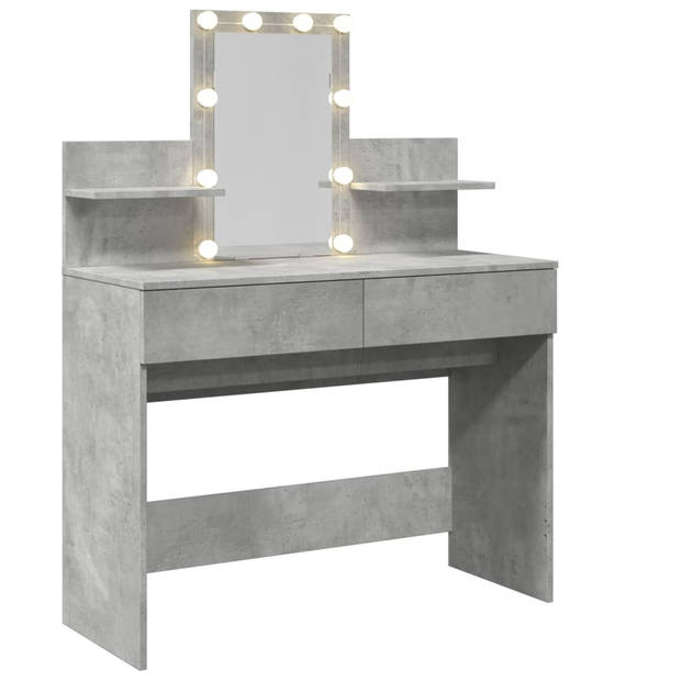 vidaXL Kaptafel met LED-verlichting 100x40x130 cm betongrijs