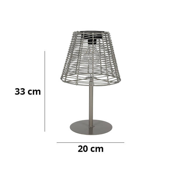 JENS Living Solar tafellamp Liv - LED Lamp - Ip44 - Ø20 x 33 cm - Grijs