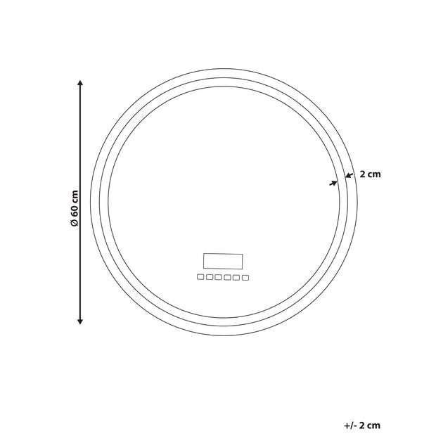 Beliani BROGNON - Badkamerspiegel-Zilver-Synthetisch materiaal, Aluminium