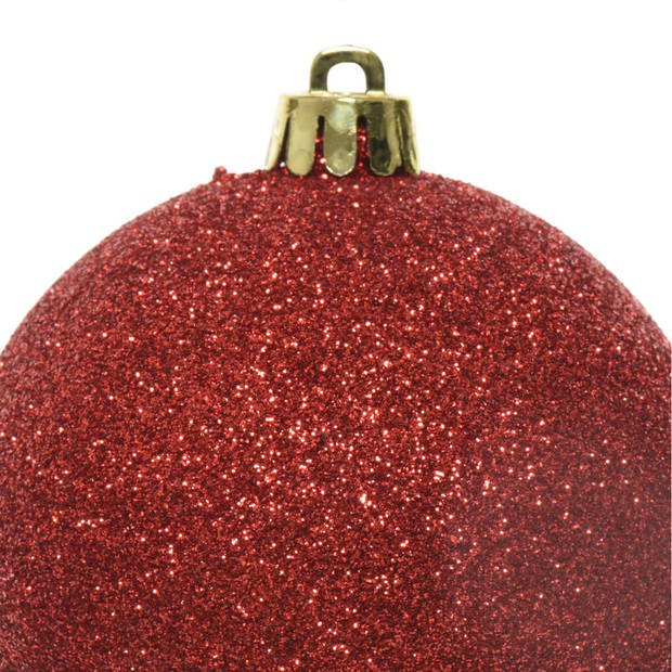 Decoris kerstballen - 30x st - rood - D6 cm - kunststof - Kerstbal