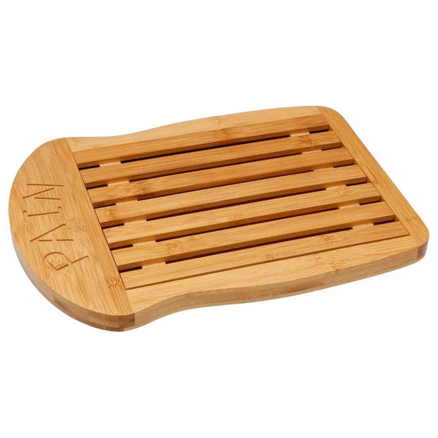 5Five Broodplank met opvangbak - bamboe - bruin - 34 x 26 cm - Snijplanken