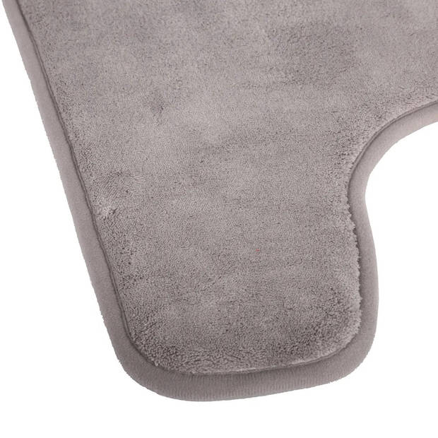 5Five Badkamerkleedje/wc badmat tapijt - memory foam - taupe - 48 x 48 cm - Badmatjes