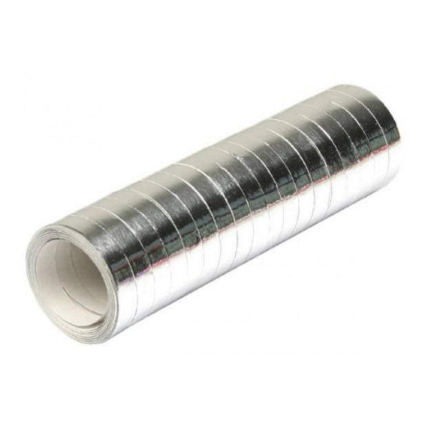 Serpentine rollen metallic zilver 4 meter - Serpentines