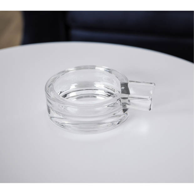 Bookwill Sigaren asbak - glas - 1 legger - D14.5 cm - sigarenhouder - Asbakken