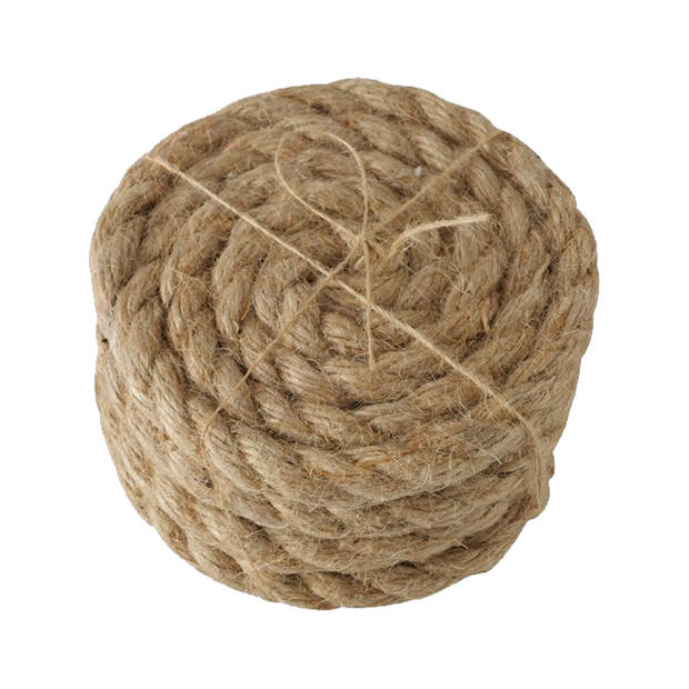 Deco by Boltze glazen onderzetters Rope - 4x - jute - naturel - 10 x 10 cm - opgerold touw stijl - Glazenonderzetters