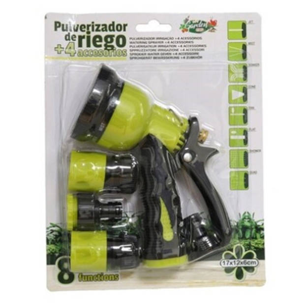 Pro Garden Tuinsproeier set 4-delig - broeskop/sproeipistool met aansluitstukken - 16 cm - Broeskoppen