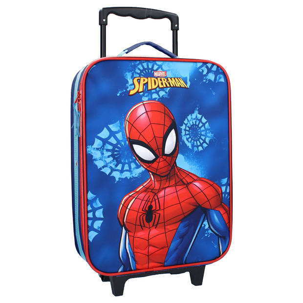 Spiderman reiskoffer voor kinderen - blauw - 32 x 11 x 42 cm - trolley - Kinder reiskoffers