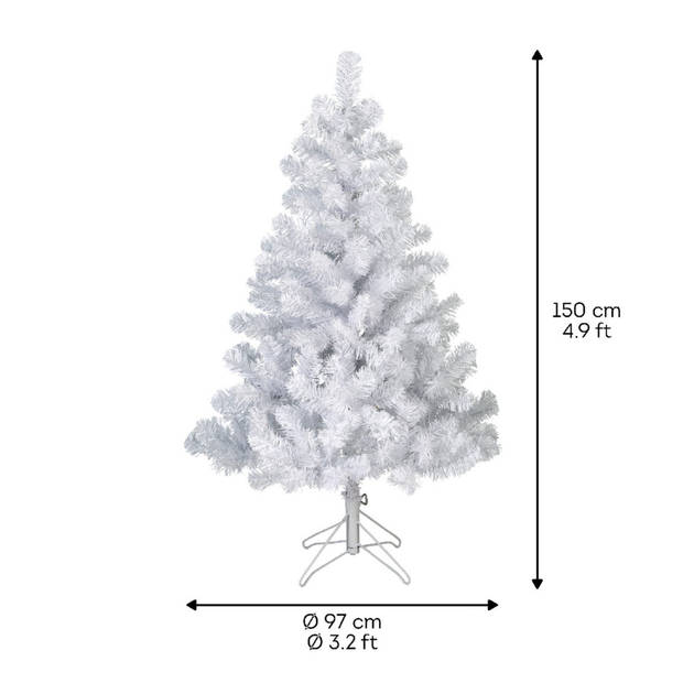 Witte Kerst kunstboom Imperial Pine 150 cm - Kunstkerstboom