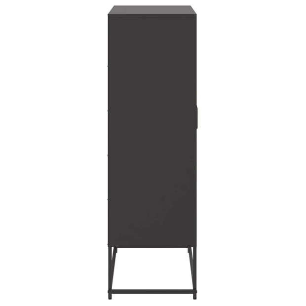 vidaXL Hoge kast 68,5x38,5x123,5 cm staal zwart