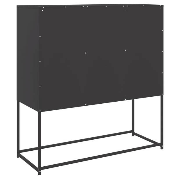 vidaXL Hoge kast 100,5x39x107 cm staal zwart