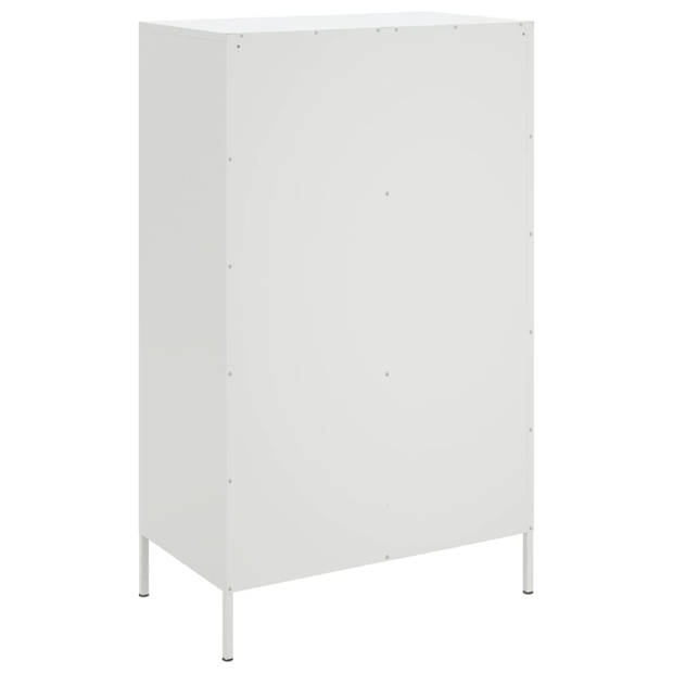 vidaXL Hoge kast 68x39x113 cm staal wit