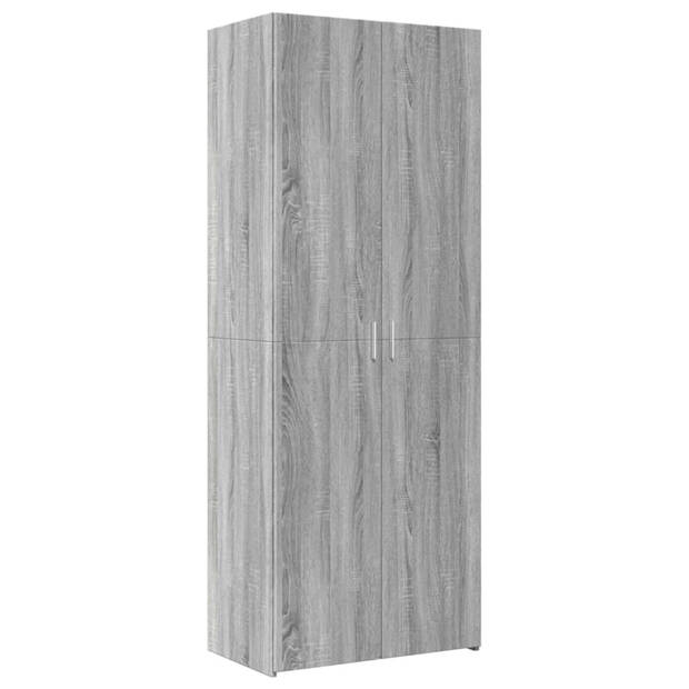 vidaXL Hoge kast 70x42,5x185 cm bewerkt hout grijs sonoma eikenkleurig