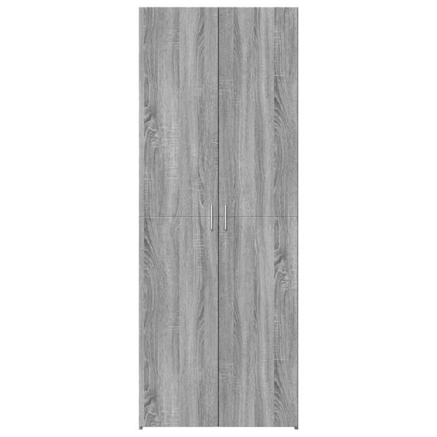 vidaXL Hoge kast 70x42,5x185 cm bewerkt hout grijs sonoma eikenkleurig