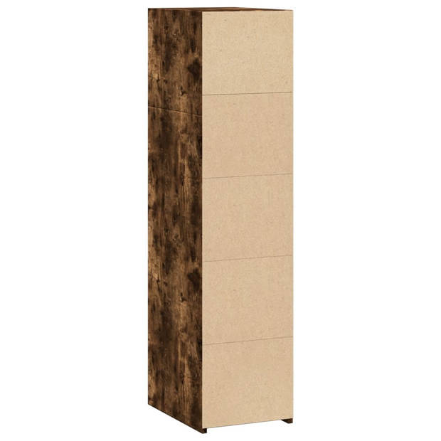 vidaXL Hoge kast 30x41x124 cm bewerkt hout gerookt eikenkleurig