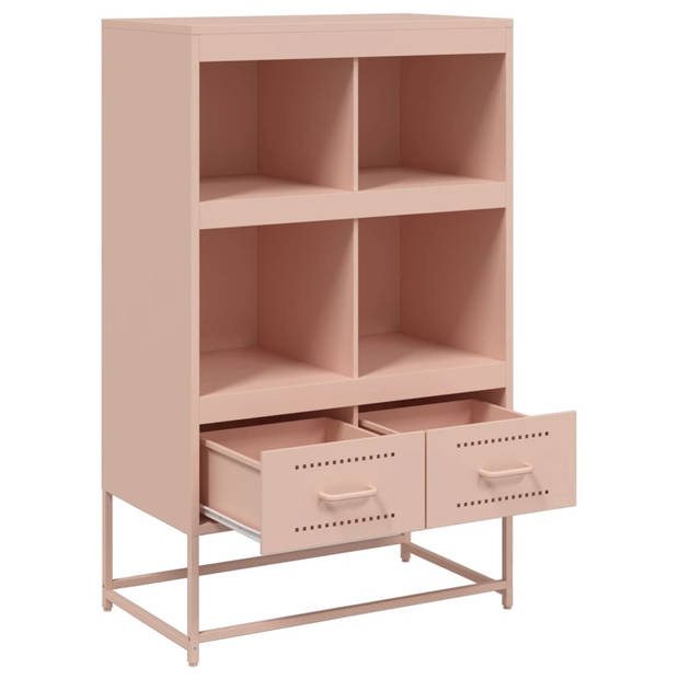 vidaXL Hoge kast 68x39x111,5 cm staal roze