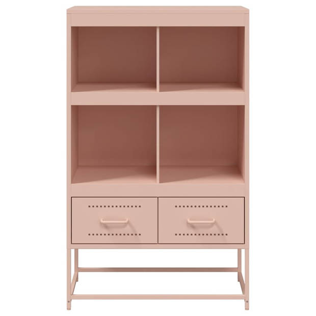 vidaXL Hoge kast 68x39x111,5 cm staal roze