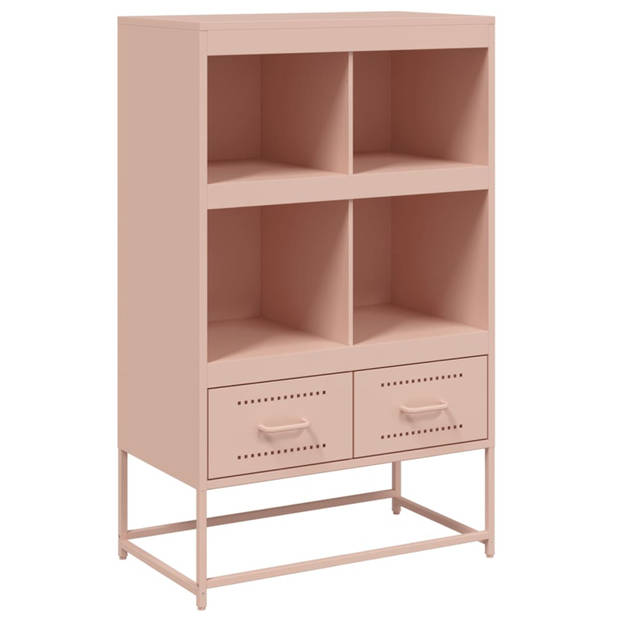 vidaXL Hoge kast 68x39x111,5 cm staal roze