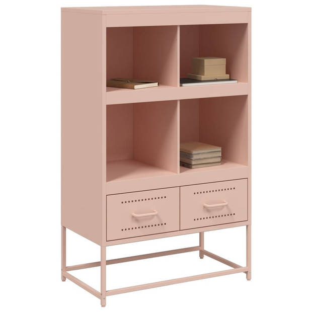 vidaXL Hoge kast 68x39x111,5 cm staal roze