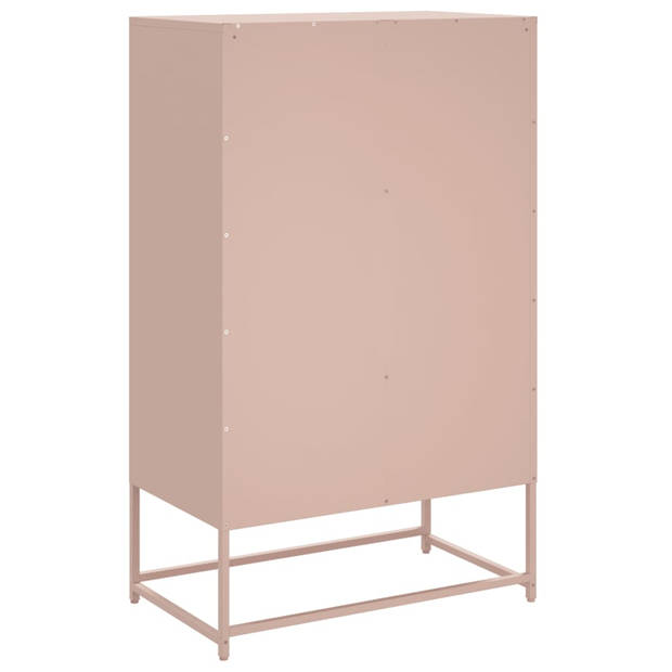 vidaXL Hoge kast 68x39x111,5 cm staal roze