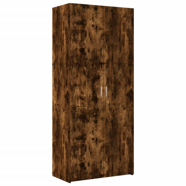 vidaXL Hoge kast 80x42,5x249 cm bewerkt hout gerookt eikenkleurig