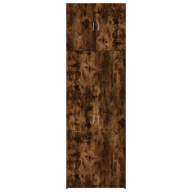 vidaXL Hoge kast 80x42,5x249 cm bewerkt hout gerookt eikenkleurig