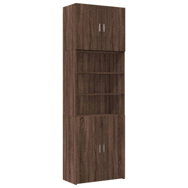 vidaXL Hoge kast 80x42,5x249 cm bewerkt hout bruin eikenkleurig