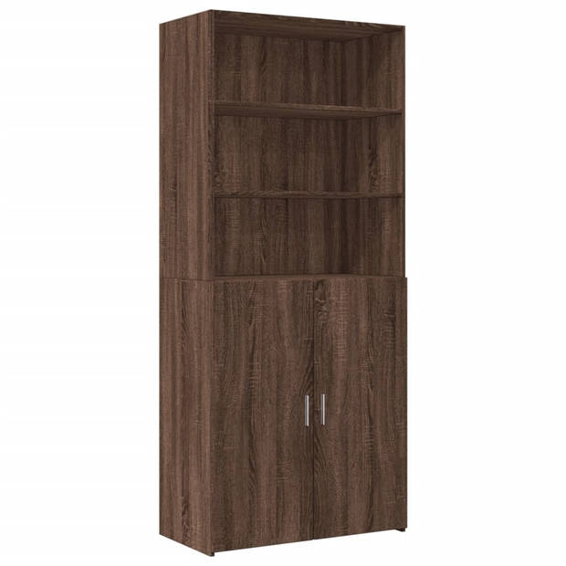 vidaXL Hoge kast 80x42,5x249 cm bewerkt hout bruin eikenkleurig