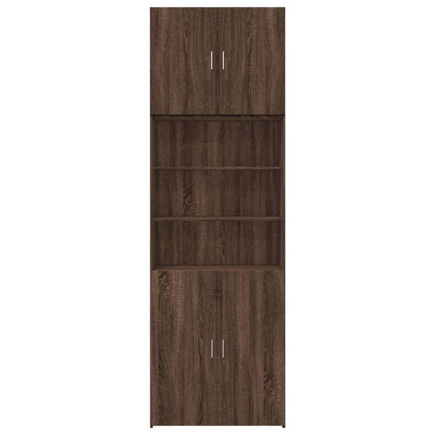 vidaXL Hoge kast 80x42,5x249 cm bewerkt hout bruin eikenkleurig