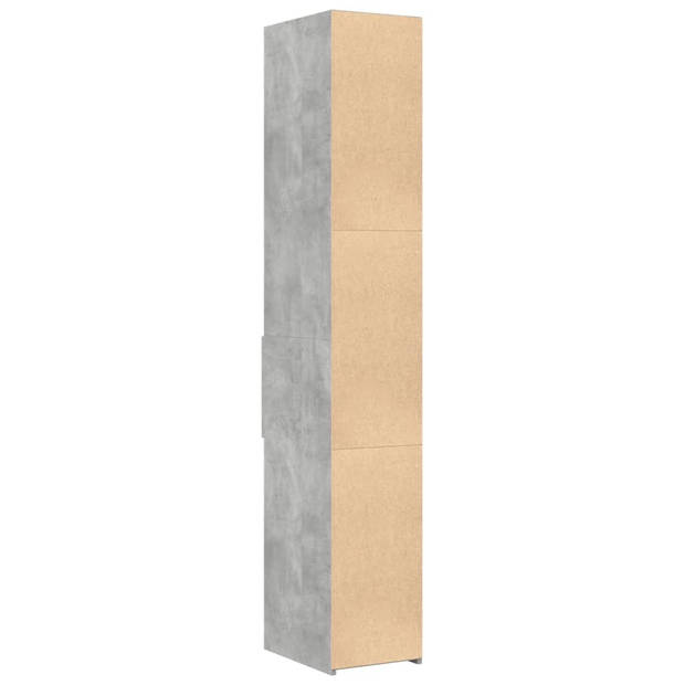 vidaXL Hoge kast 30x42,5x185 cm bewerkt hout betongrijs