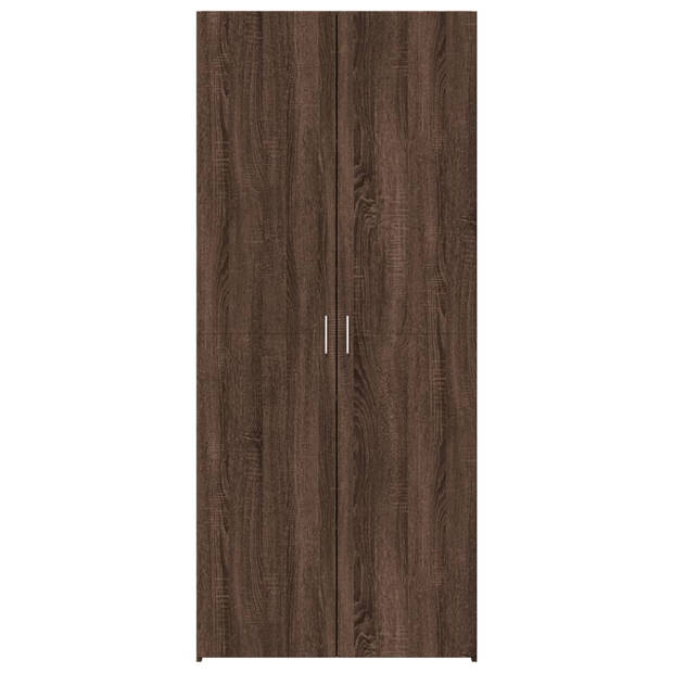 vidaXL Hoge kast 80x42,5x185 cm bewerkt hout bruin eikenkleurig