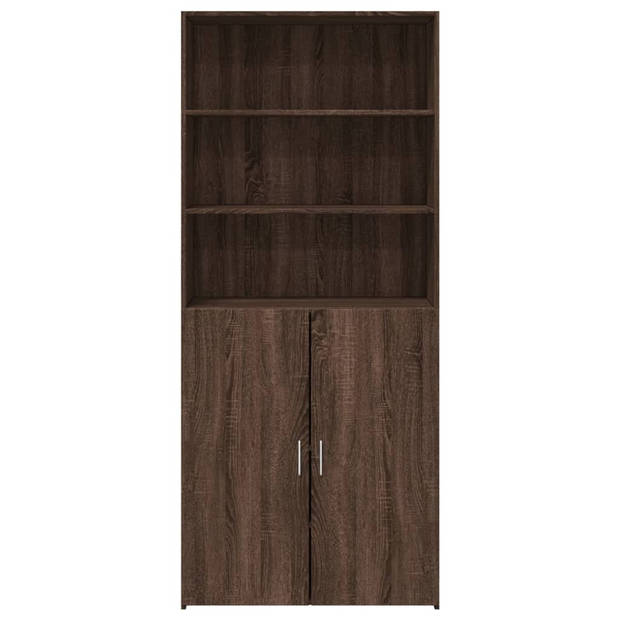 vidaXL Hoge kast 80x42,5x185 cm bewerkt hout bruin eikenkleurig