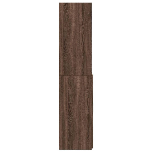 vidaXL Hoge kast 80x42,5x185 cm bewerkt hout bruin eikenkleurig